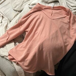 1 4 3 long sleeve Peachy top with Ruffled sleeves !!! Cute